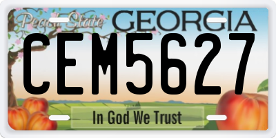 GA license plate CEM5627