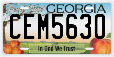 GA license plate CEM5630