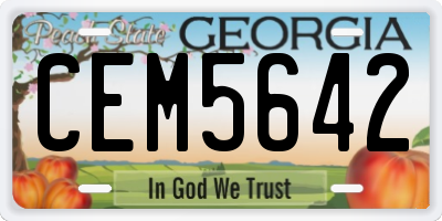 GA license plate CEM5642