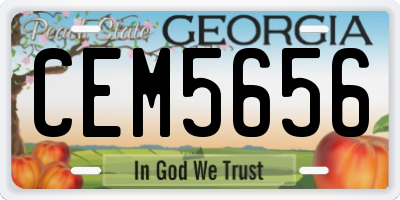 GA license plate CEM5656