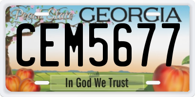 GA license plate CEM5677