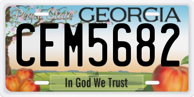 GA license plate CEM5682