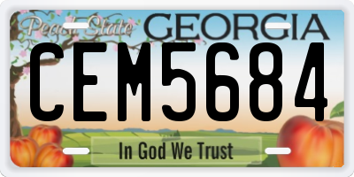 GA license plate CEM5684