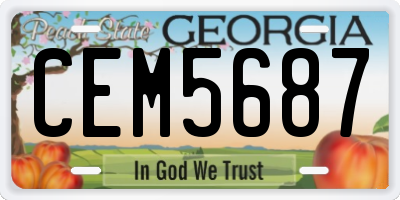 GA license plate CEM5687