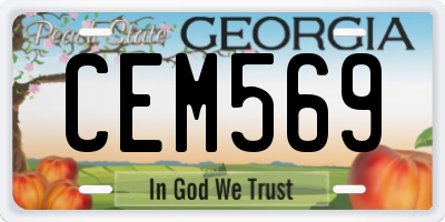 GA license plate CEM569