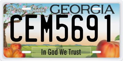 GA license plate CEM5691