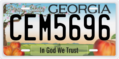 GA license plate CEM5696
