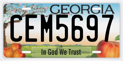 GA license plate CEM5697