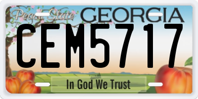 GA license plate CEM5717