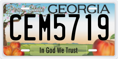 GA license plate CEM5719