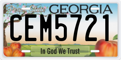 GA license plate CEM5721