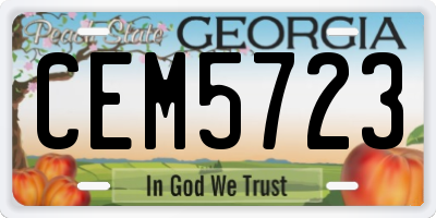 GA license plate CEM5723