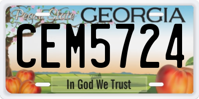GA license plate CEM5724
