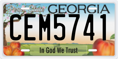 GA license plate CEM5741