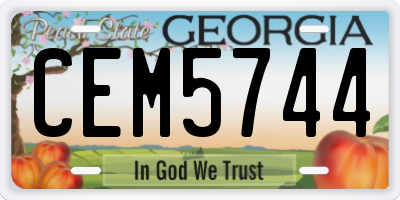 GA license plate CEM5744