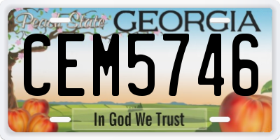 GA license plate CEM5746