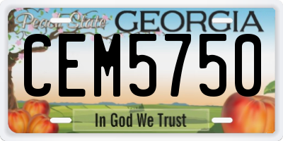 GA license plate CEM5750