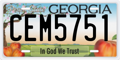 GA license plate CEM5751