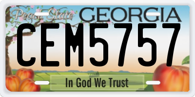 GA license plate CEM5757