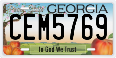 GA license plate CEM5769