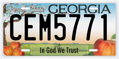 GA license plate CEM5771