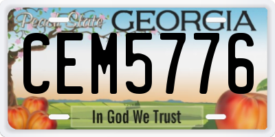 GA license plate CEM5776