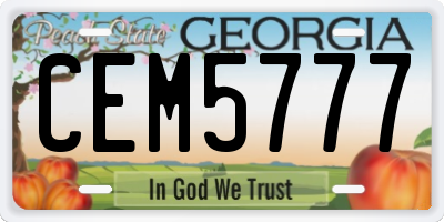 GA license plate CEM5777