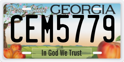 GA license plate CEM5779
