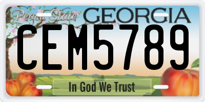 GA license plate CEM5789