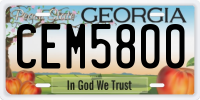 GA license plate CEM5800