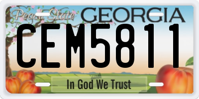 GA license plate CEM5811