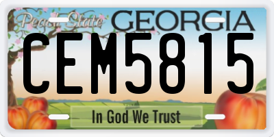 GA license plate CEM5815