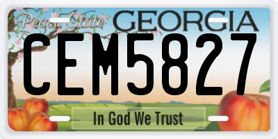 GA license plate CEM5827