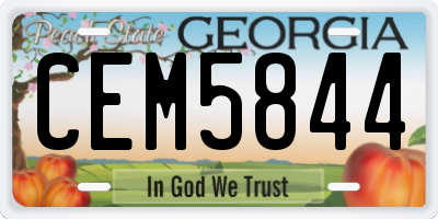 GA license plate CEM5844