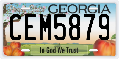 GA license plate CEM5879