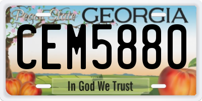 GA license plate CEM5880