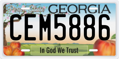 GA license plate CEM5886
