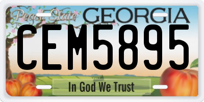 GA license plate CEM5895