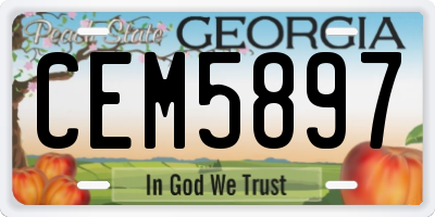 GA license plate CEM5897