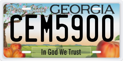 GA license plate CEM5900