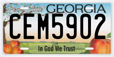GA license plate CEM5902