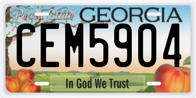 GA license plate CEM5904