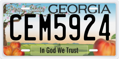 GA license plate CEM5924