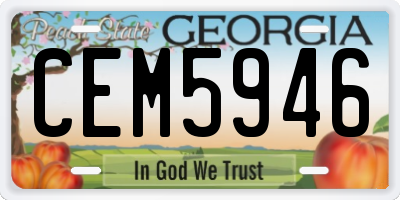 GA license plate CEM5946