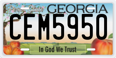 GA license plate CEM5950