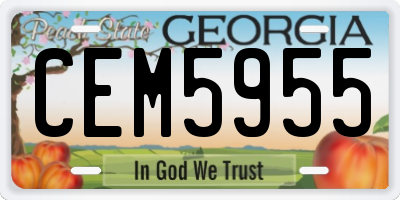 GA license plate CEM5955