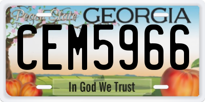 GA license plate CEM5966