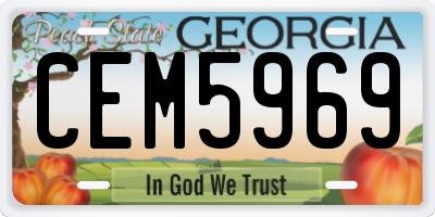 GA license plate CEM5969