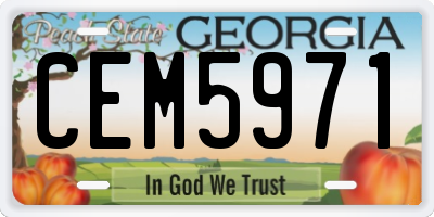 GA license plate CEM5971