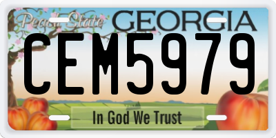 GA license plate CEM5979